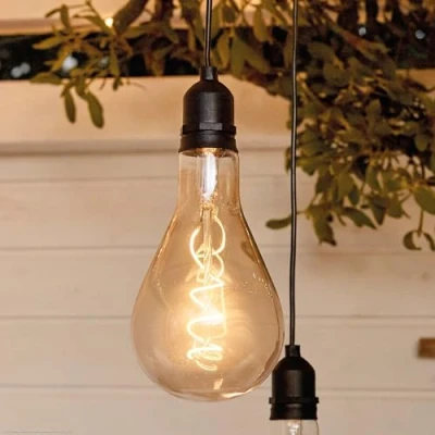 Image de Hellum lampe suspendue avec batterie et télécommande A130 Ø 13 x 27 cm, ampoule dorée batterie, rétro à intensité variable, (4 AA non inclusives) 524383