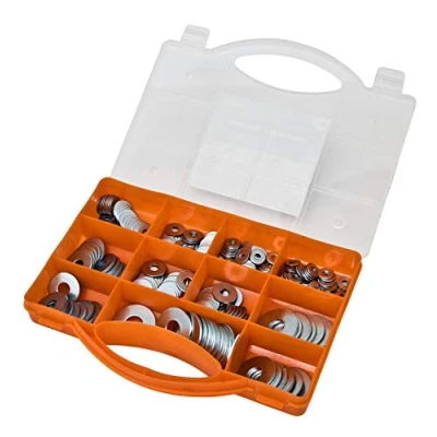 Image de Brackit Assortiment de 240 Pieces Rondelles Plates en Acier Inoxydable Tailles M4 M5 M6 M8 M10 M12