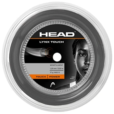 Image de HEAD Mixte Lynx Touch Reel corde de tennis, noir transparent, 17 EU