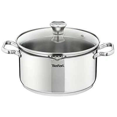 Image de Tefal Faitout 20 cm, Induction, Couvercle filtrant en verre, Acier inoxydable 18/10, Garantie 10 ans, Base 3 couches, Casserole, Duetto A7054463