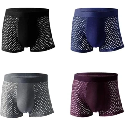 Image de UNniQ Boxer en Fibre de Bambou Boxhero, Boxeurs Box Hero, sous vêtements for Hommes (Color : 4pcs, Size 4XL)