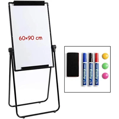 Image de DOEWORKS 90 cm x 60 tableau blanc U stand magnétique/Paperboard, double côtés support pour Chevalet, hauteur réglable et de pliable Chevalet