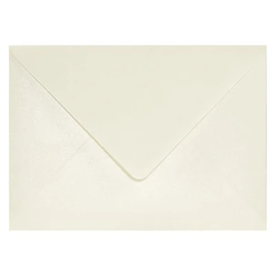 Image de Netuno 25 enveloppes crèmes nacrées B6 125x175mm Aster Metallic Cream rabat pointu brillantes métallisées pour invitations anniversaires mariage cartes de vœux Noël