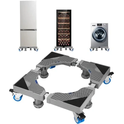 Image de LEAZZLE Support Machine à Laver Réglable 41cm 66cm Socle linge Base de Sèche avec 4 Roues, Charge 260 kg,pour Électroménager, Réfrigérateur