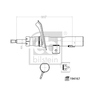 Image de FEBI BILSTEIN 194167 Amortisseur PEUGEOT: 206 3/5 portes, Partner I Combispace, Van, CITROËN: Berlingo / First