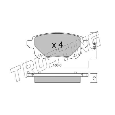 Image de TRUSTING Jeu de plaquettes frein contact signal d&#039;usure exclu 1112.0 RENAULT: Megane 4, Scénic IV