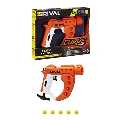 Image de Nerf Rival Curve Shot Flex XXI 100 Blaster Fire Rounds to à Gauche, Droite, vers Le Bas ou Droite
