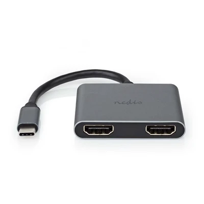 Image de Ce répartiteur Nedis permet de connecter deux moniteurs HDMI à un ordinateur avec interface USB C™ et prenant en charge le mode Disp