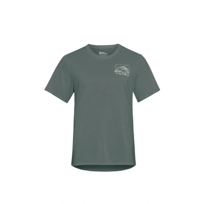 Image de Jack Wolfskin Vonnan Graphic Tshirt de sport, Femme, Taille: XXL, Ridge leaf slate green