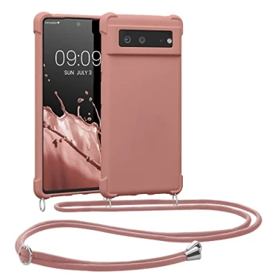 Image de kwmobile Coque Collier Compatible avec Google Pixel 6 Housse en Silicone Nacre