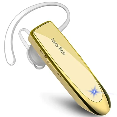 Image de New bee Oreillette Bluetooth V5.0 Main Libre avec Technologie de Capture Voix Claire Kit Invisible pour iPhone Samsung Huawei Sony, etc (d&#039;or)