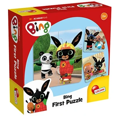 Image de Lisiciani BING Officiel Jeu Educatif Premier Puzzle Bébé pour Enfant dès 1 an 4 Pièces Renforcées Développe la Motricité fine, l&#039;Attention, Mémoire et Logique de