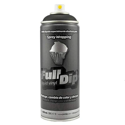 Image de AutoFullCar Pack Sprays Full Dip Noir Mat ou Brillant Jantes jusqu&#039;à 20 pouces FullDip (Noir Spray 400 ML)