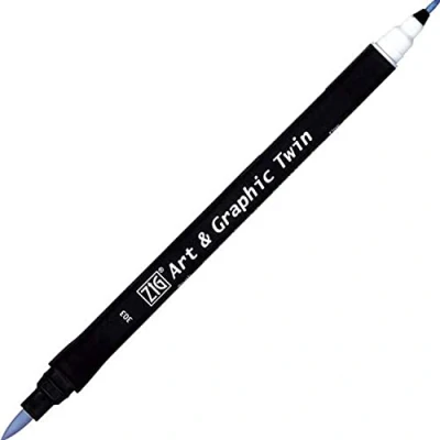 Image de Kuretake Feutre aquarelle Ton bleu N 303 Double pointe ZIG