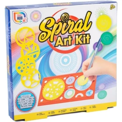 Image de Quickdraw Kit d&#039;art en spirale avec stylos et pochoirs, motif géométrique créatif pour enfants