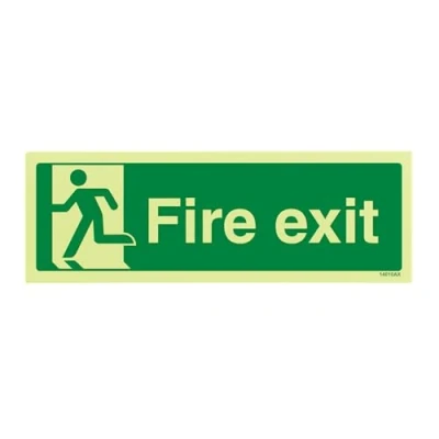 Image de VSafety Panneau lumineux dans le noir Final Fire Exit Man Left 300 mm x 100 Vinyle autocollant