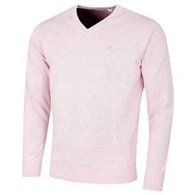 Image de Calvin Klein Pull à col en V Coton Doux pour Homme Rose L