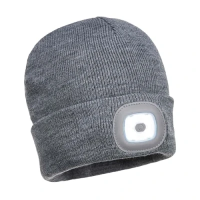 Image de Portwest Lampe frontale LED rechargeable USB Beanie, Couleur: Gris, B029GRR