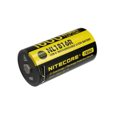 Image de Nitecore NL1816R Batterie rechargeable 18350 Li Ion 1600mAh avec port USB C