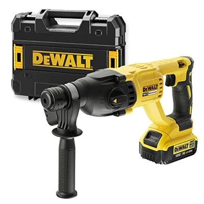 Image de DEWALT Perforateur Burineur SDS PLUS Brushless 2.6J 18V 4Ah Li Ion Sans Fil avec Coffret TSTAK, Batterie et Chargeur Diamètre de Perçage Max. 13mm Vitesse 1550tr/min DCH133M1 QW