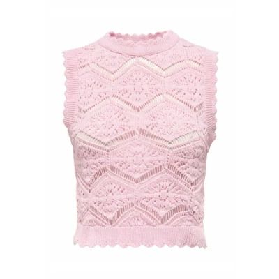 Image de ONLY Onlfrida Life SL Structure Top Ex KNT Tricot, Rose, L Femme