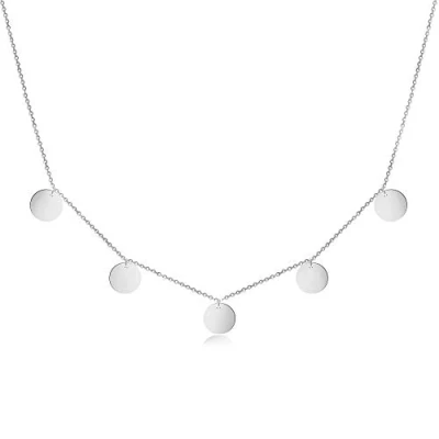 Image de GD GOOD.designs EST. 2015 Chaîne avec plaquette argent pour femmes imperméable 5 Coin collier en Bijoux Boho acier inoxydable