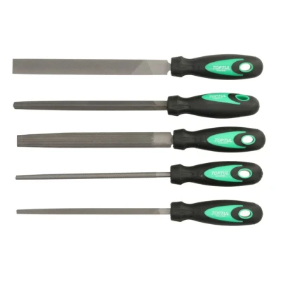 Image de TOPTUL GPAQ0503 Kit de limes 200 Lime plate, à trois pans, ronde, demi carrée