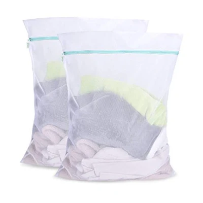 Image de OTraki Sacs à Linge 60x80cm Lot de 2 Sac Lavage du Mailles Filet Grande Taille avec Fermeture Eclair Laundry Bags pour Machine Laver Blouse Chemises