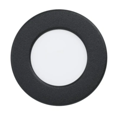 Image de Eglo Spot LED encastrable Fueva 6, lampe de plafond à encastrer, luminaire encastré pour salle bains, plastique noir et blanc, éclairage blanc chaud froid, IP44, ∅ 8,6 cm