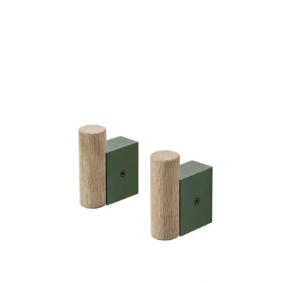 Image de Muuto Crochet Attach Lot de 2 Oak dark green