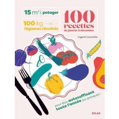 Image de 15 m² de potager, 100 kilos légumes récoltés, recettes janvier à décembre (Broché)