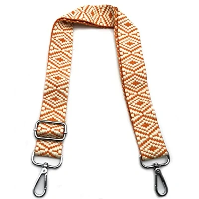 Image de Sac à Main Femmes Bandoulieres Orange, Colorée Sangle Bandouliere Femme Réglables avec Mousqueton Argent 3.8cm Remplacement Bretelles Larges Accessoire pour Filles DIY, #2