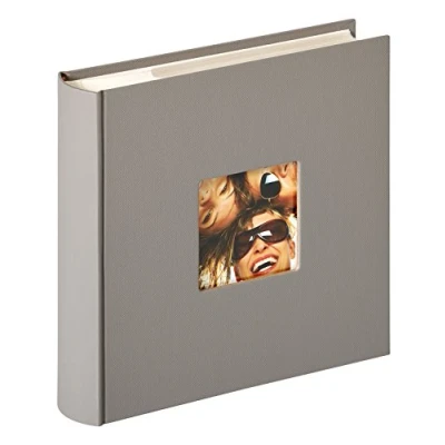 Image de Walther Design Album photo gris 200 photos 10 X 15 cm Classeur mémo avec découpe de couverture, Fun ME 110