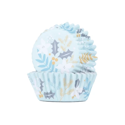 Image de PME Caissettes à Cupcakes Doublées d’Aluminium Motif Fleurs de Noël, Lot 30