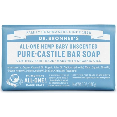 Image de Dr. Bronner&#039;s Savon Doux bébé en barre de Castille pur