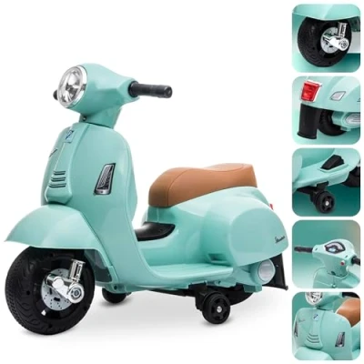 Image de Mini Vespa Electrique Enfant de 2 Ans 6 Volts avec Sons et lumières intégrés, Velo (Menthe)
