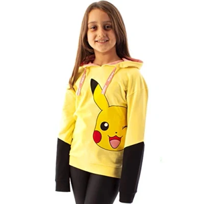 Image de Pokémon Pull à Capuche Filles Enfants Jaune Pikachu 5 6 Ans