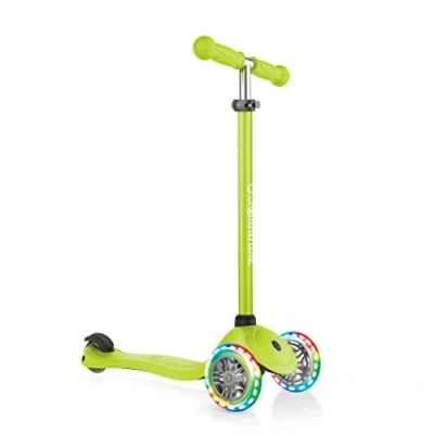 Image de Globber Primo Lights Trottinette Lumineuse à 3 Roues pour Les Enfants âgés de 7 Ans +, Vert Citron