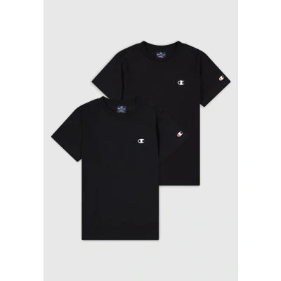 Image de Champion CREW NECK Unisex 2 PACK Tshirt basique pour enfants, Taille: 102/107, New black