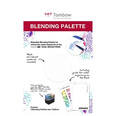 Image de Tombow BLENDING PAL L 3P Palette pour le mélange et l’application des couleurs à base d’eau feutres ABT Dual Brush Pens
