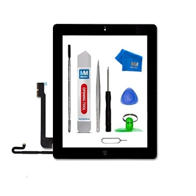 Image de MMOBIEL Écran Tactile Compatible iPad 4 (Noir) 9.7 Pouces 2012 avec Digitizer préassemblés et Kit d&#039;outils Inclus