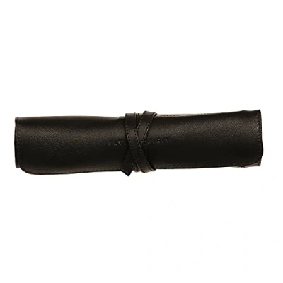 Image de Clairefontaine 930026C Trousse Ronde Flying Spirit Étui à Outils Compartimenté, Rabat de Protection et Fermeture par Lanière L 26,7 x H 20,5 cm Cuir Véritable Noir
