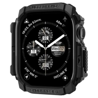 Image de Spigen Rugged Armor Coque Compatible avec Apple Watch Serie 10 42mm (2024) Noir Mat