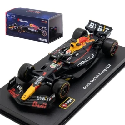 Image de HTLNUZD Bburago 1:43 F1Champion Racing F1RB19#1 Formule 1/43 NO.1 Verstappen pour Red Bull Die Cast Model Collection Gift (Boîte en acrylique version RB19#1)
