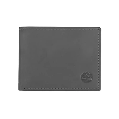 Image de Timberland mens Leather With Attached Flip Pocket Travel Accessory Bi Fold Wallet, Charcoal (Cloudy), One Size UK