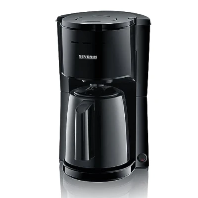 Image de SEVERIN Cafetière Filtre Isotherme, 1 000 W, Capacité de 1L, Jusqu&#039;à 8 tasses, Verseuse isotherme avec couvercle filtration, Noir, KA 9306
