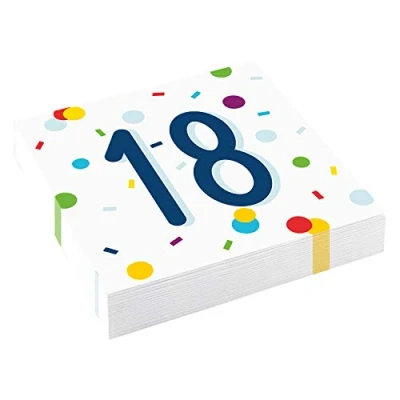 Image de amscan Lot de 20 Serviettes en Papier Confettis 33 cm
