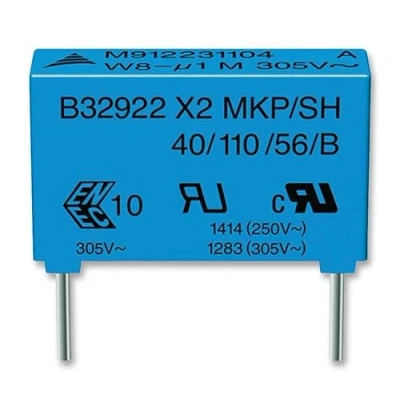 Image de Condensateur de sécurité PP Métallisé Coffret Radial 2 broches, 0.47 µF ± 20% X2 Traversant B32922C3474M000