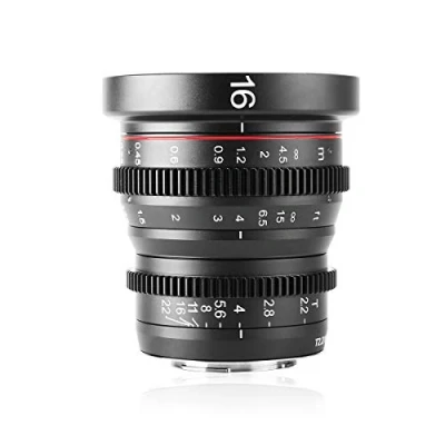 Image de Meike 16mm T2.2 Manual Focus Wide Angle Fixed Prime Cinema Lens for M43 Micro Four Thirds MFT Mount Cameras and Camera BMPCC