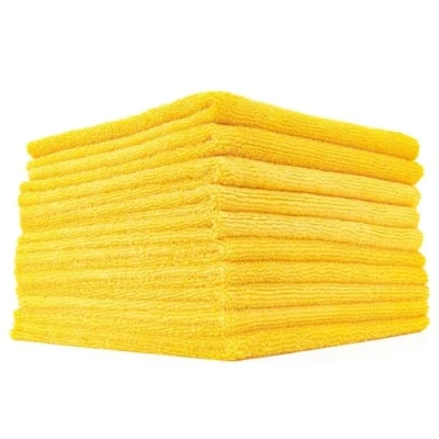Image de The Rag Company (lot de 10) 40,6 cm. x Serviettes polissage professionnelles sans bords 365 g/m² Premium 70/30 en microfibre mélangée